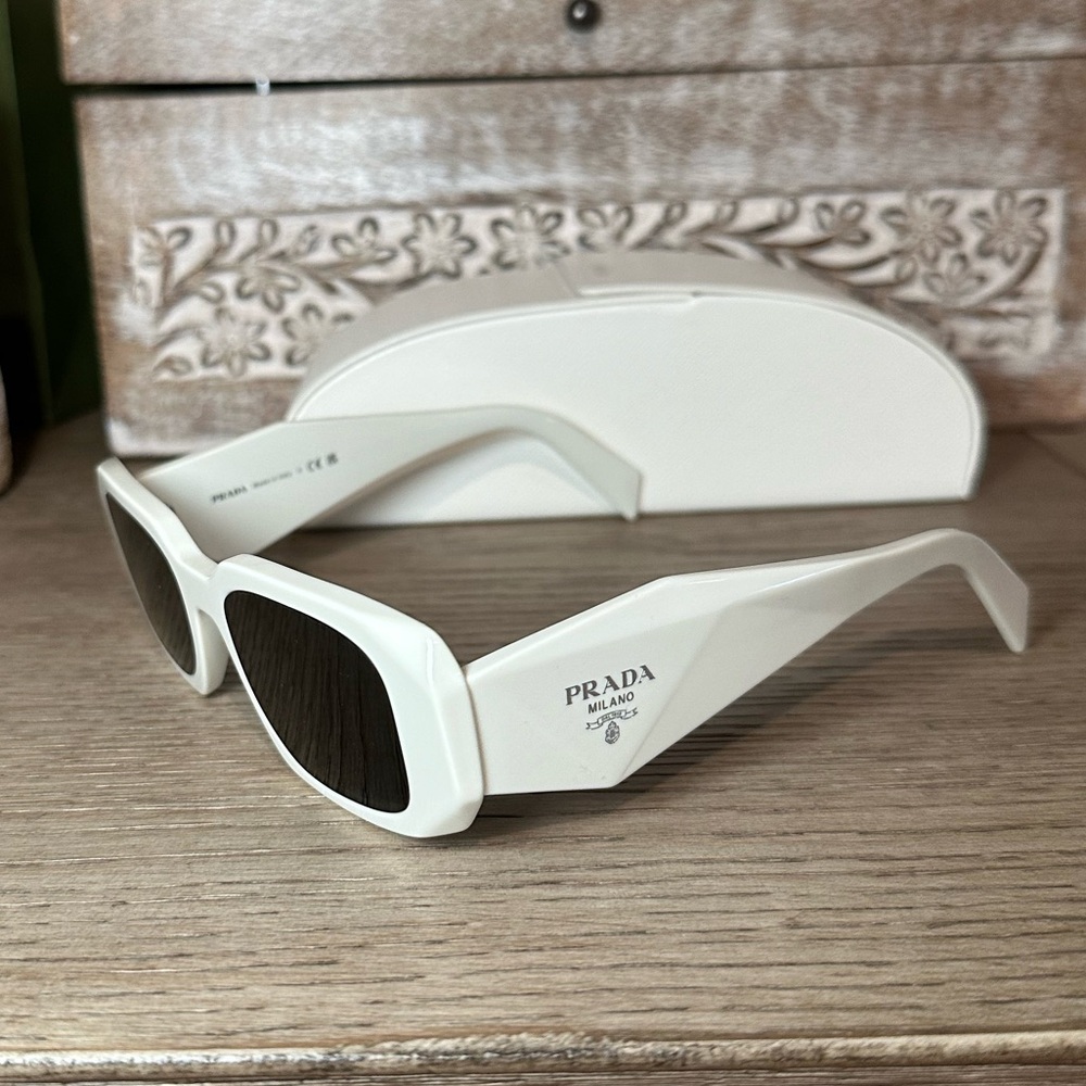 Authentic White Prada Sunglasses